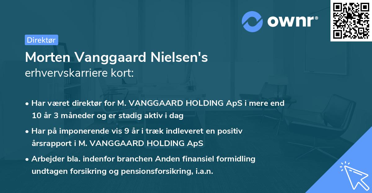 Morten Vanggaard Nielsen's erhvervskarriere kort