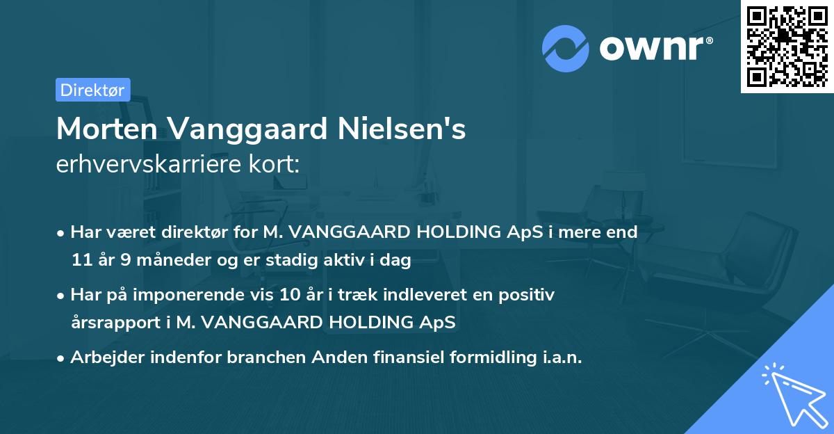 Morten Vanggaard Nielsen's erhvervskarriere kort