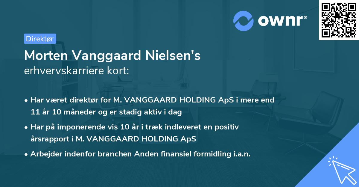 Morten Vanggaard Nielsen's erhvervskarriere kort