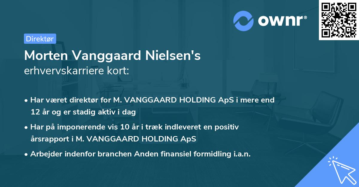 Morten Vanggaard Nielsen's erhvervskarriere kort