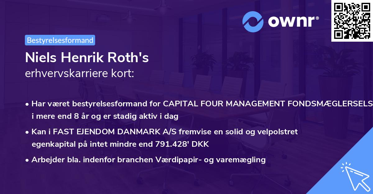 Niels Henrik Roth's erhvervskarriere kort
