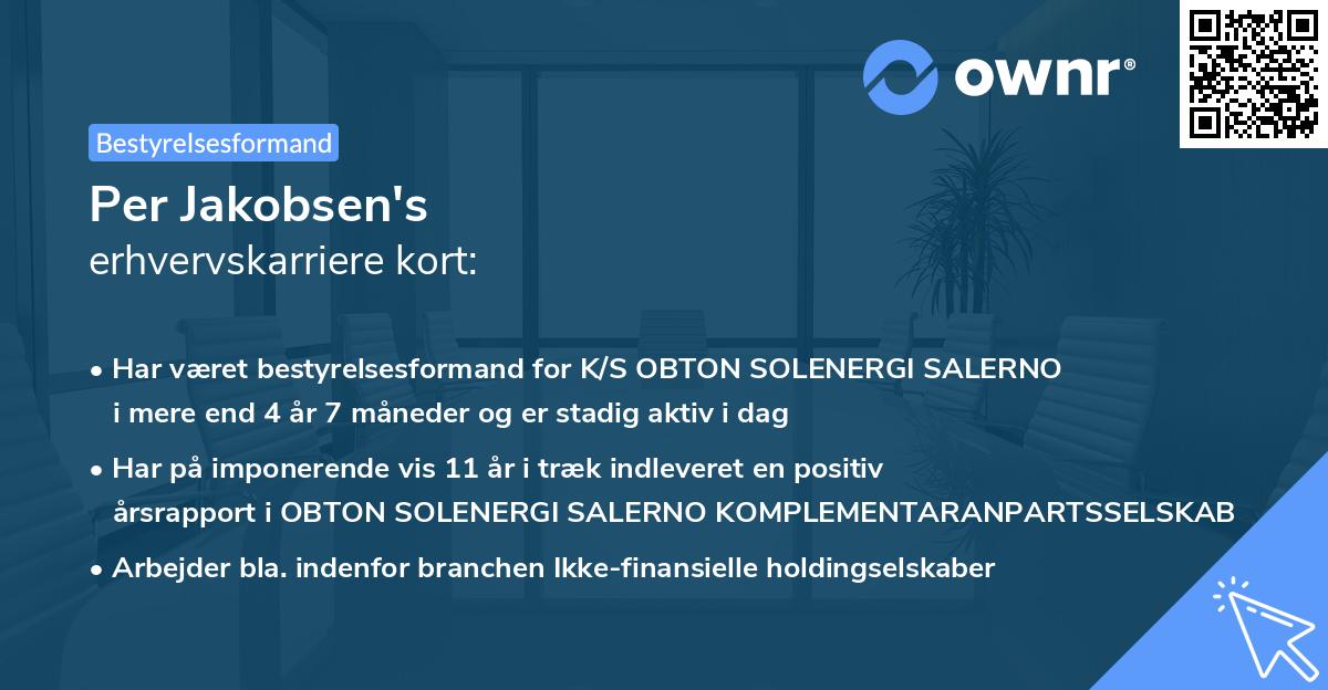 Per Jakobsen's erhvervskarriere kort