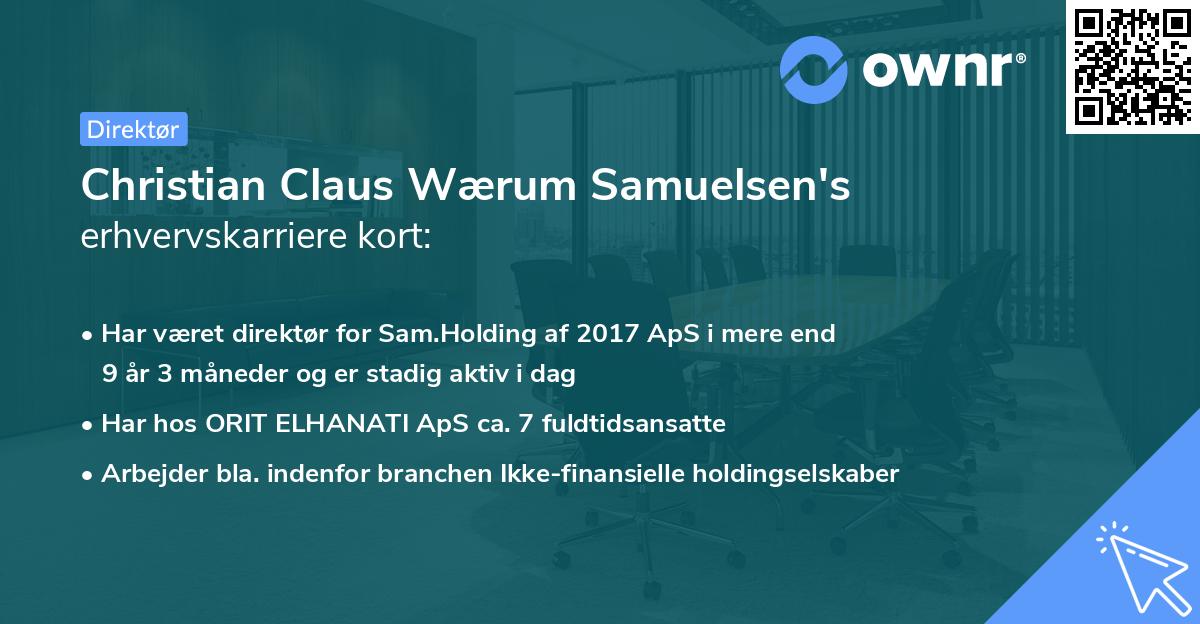 Christian Claus Wærum Samuelsen's erhvervskarriere kort