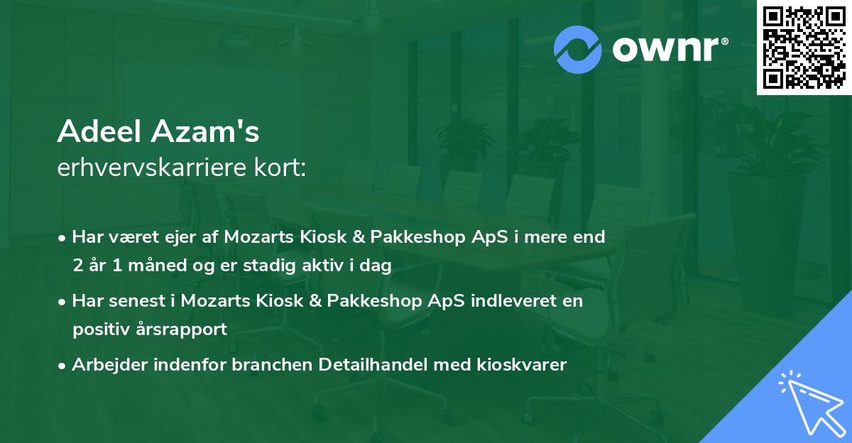 Adeel Azam's erhvervskarriere kort