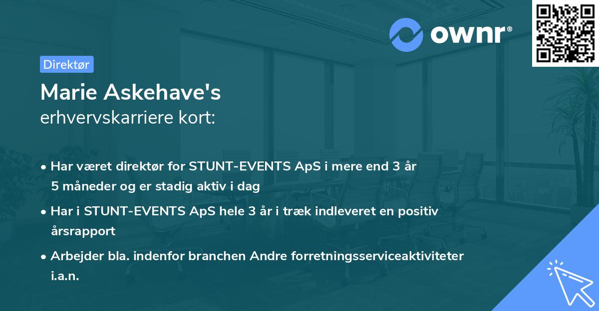 Marie Askehave's erhvervskarriere kort