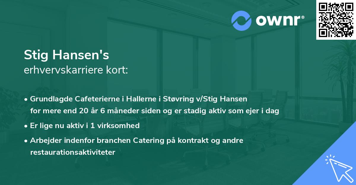 Stig Hansen's erhvervskarriere kort