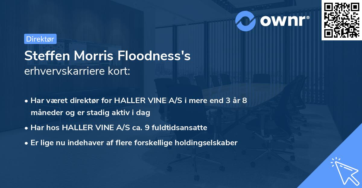 Steffen Morris Floodness's erhvervskarriere kort