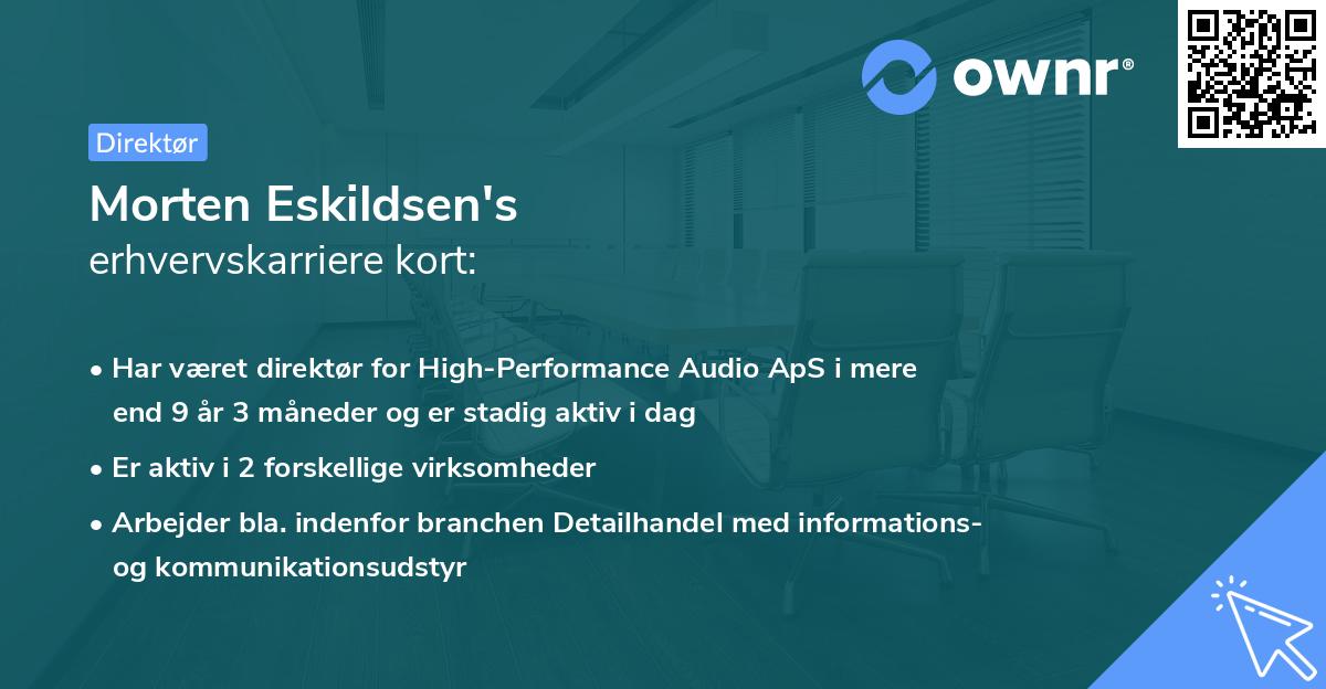 Morten Eskildsen's erhvervskarriere kort