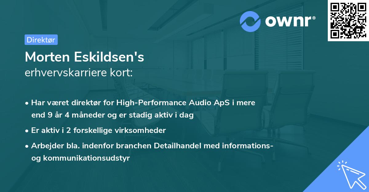 Morten Eskildsen's erhvervskarriere kort