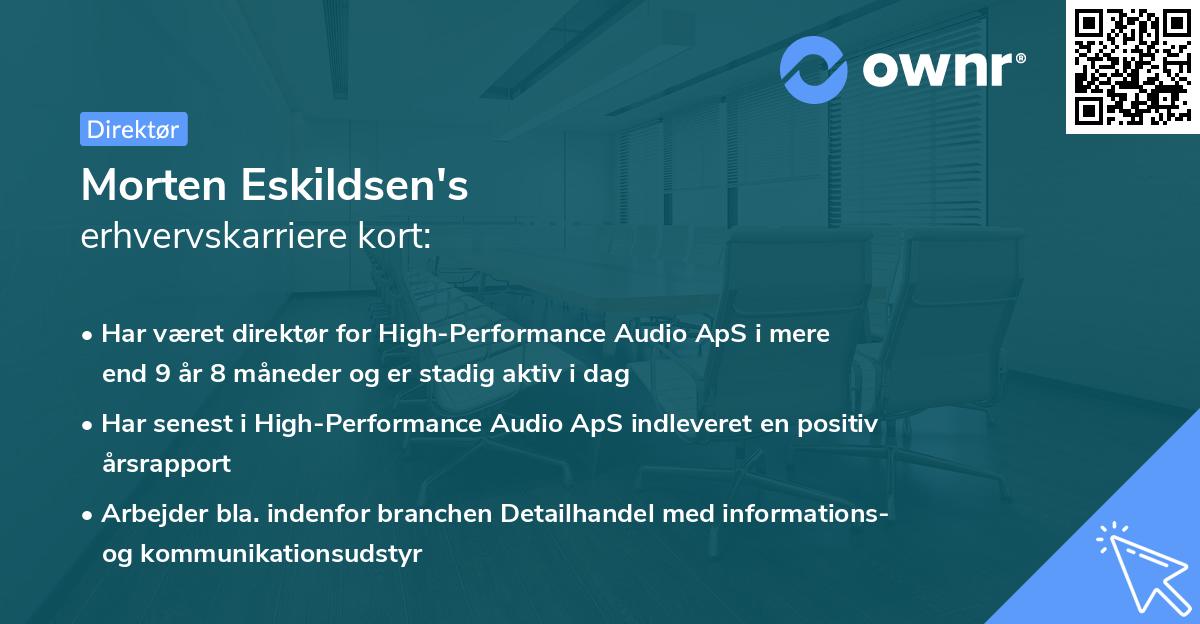 Morten Eskildsen's erhvervskarriere kort