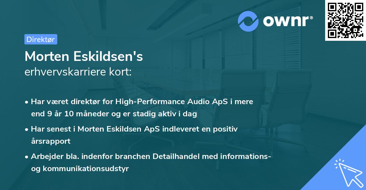 Morten Eskildsen's erhvervskarriere kort