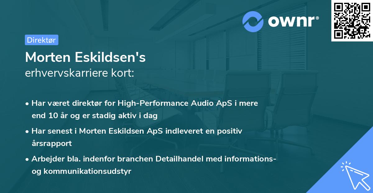 Morten Eskildsen's erhvervskarriere kort