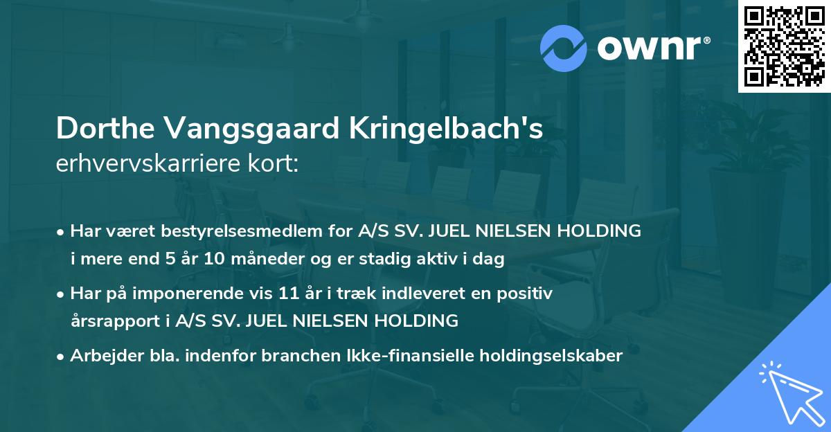 Dorthe Vangsgaard Kringelbach's erhvervskarriere kort