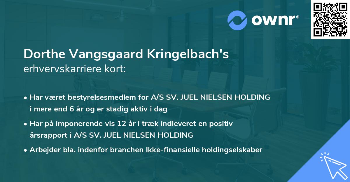 Dorthe Vangsgaard Kringelbach's erhvervskarriere kort