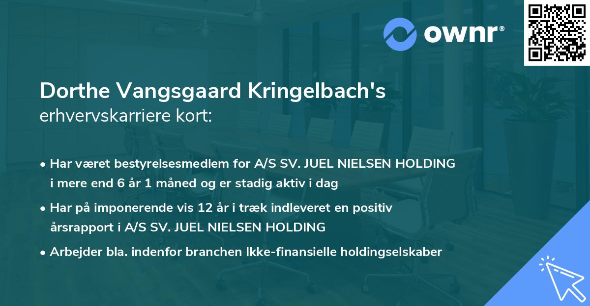 Dorthe Vangsgaard Kringelbach's erhvervskarriere kort