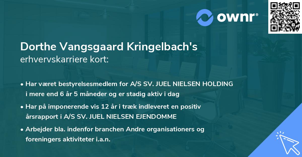 Dorthe Vangsgaard Kringelbach's erhvervskarriere kort