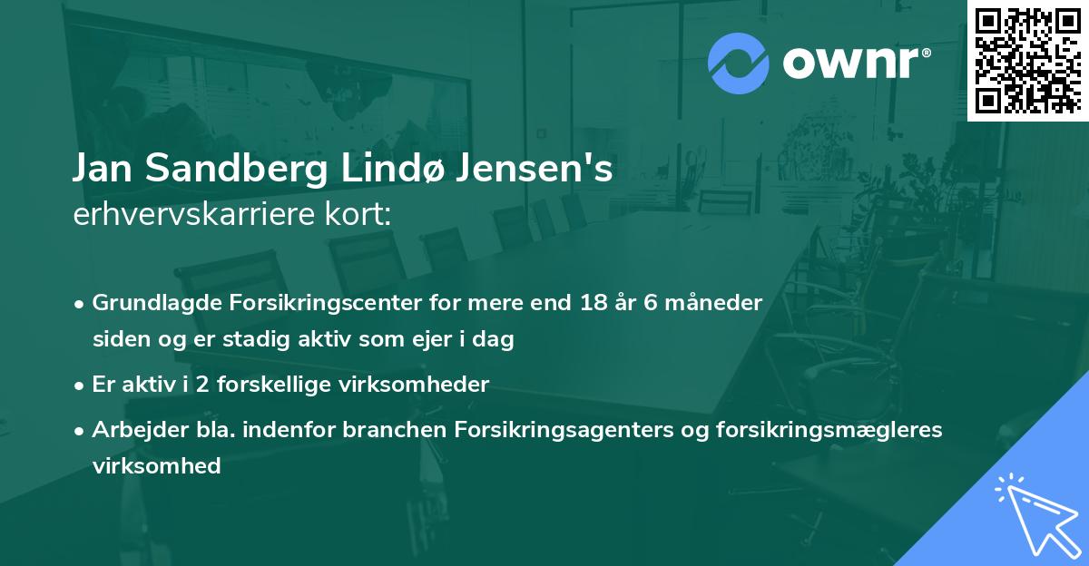 Jan Sandberg Lindø Jensen's erhvervskarriere kort