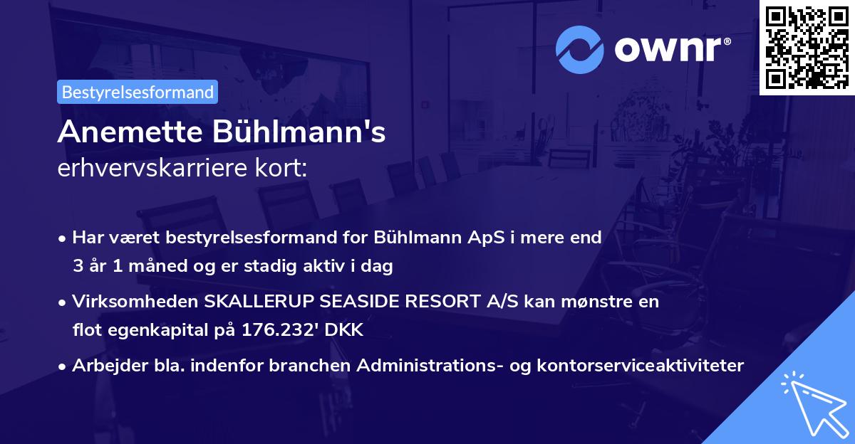 Anemette Bühlmann's erhvervskarriere kort
