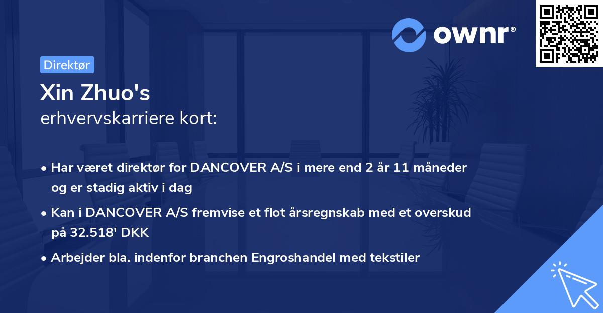 Xin Zhuo's erhvervskarriere kort