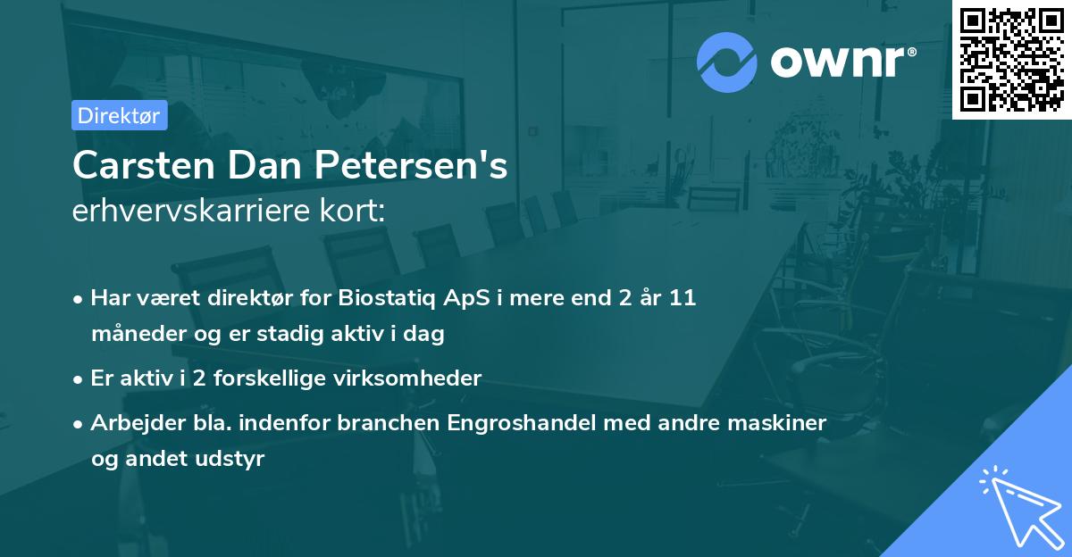 Carsten Dan Petersen's erhvervskarriere kort