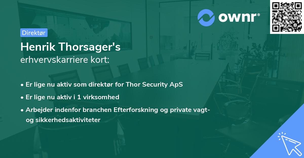 Henrik Thorsager's erhvervskarriere kort