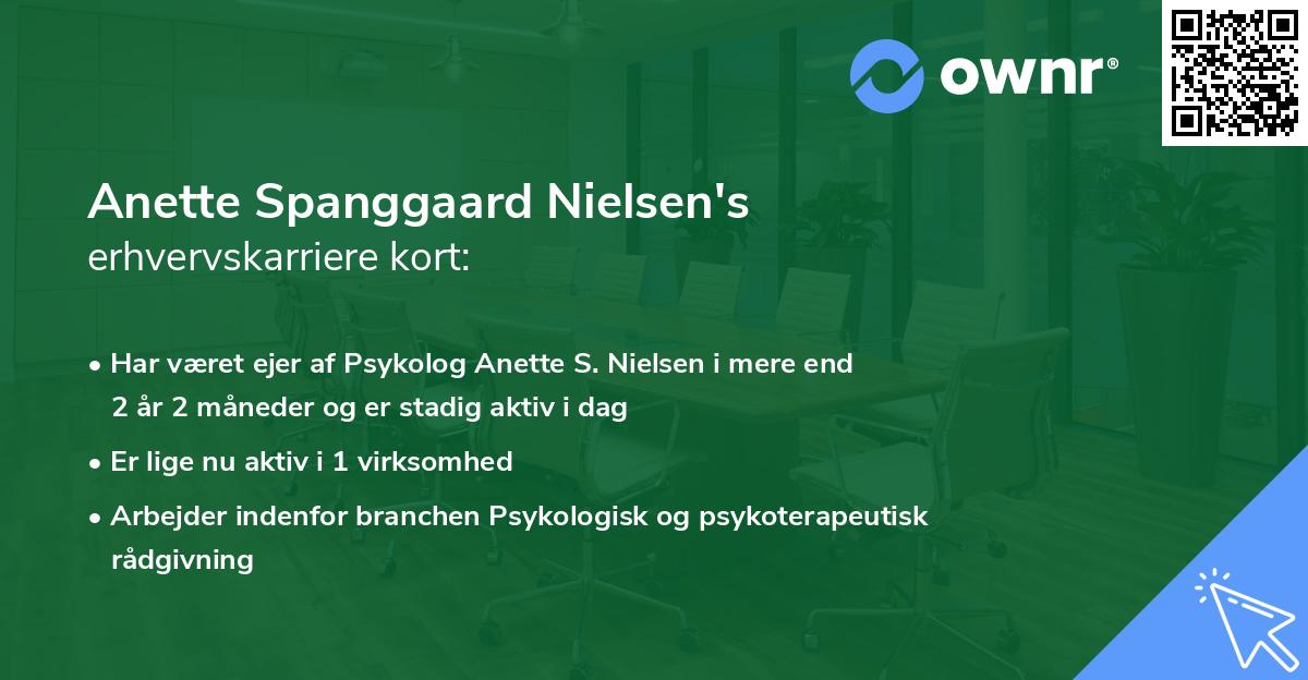 Anette Spanggaard Nielsen's erhvervskarriere kort