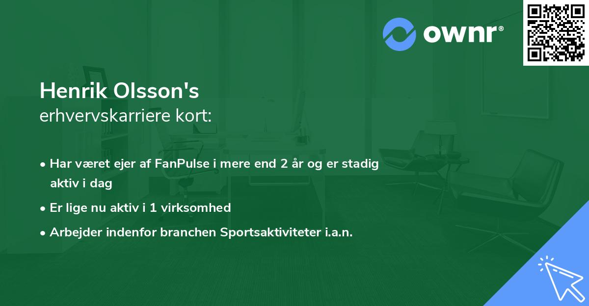 Henrik Olsson's erhvervskarriere kort