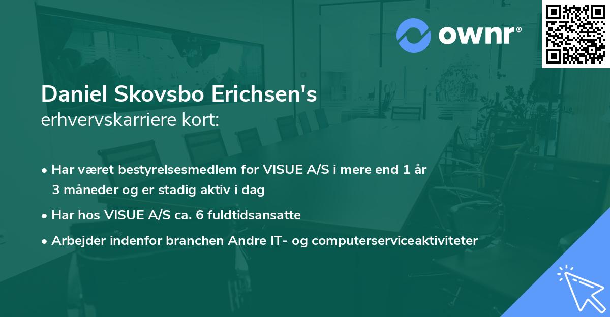 Daniel Skovsbo Erichsen's erhvervskarriere kort