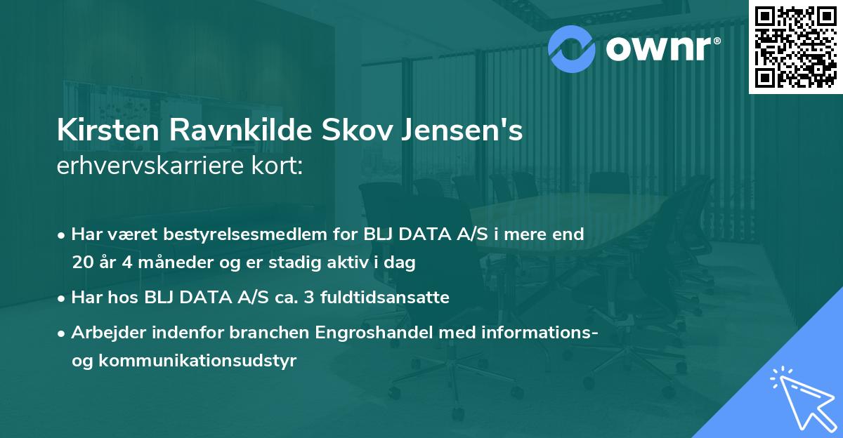 Kirsten Ravnkilde Skov Jensen's erhvervskarriere kort