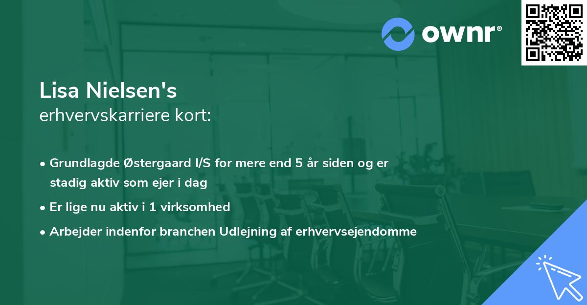 Lisa Nielsen's erhvervskarriere kort