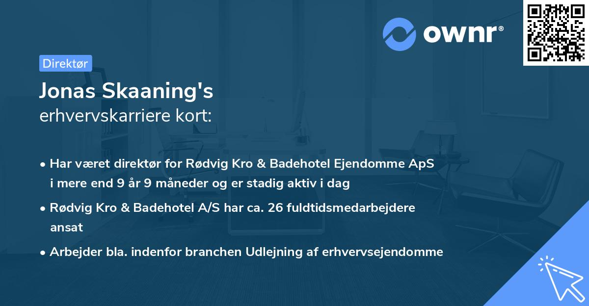 Jonas Skaaning's erhvervskarriere kort