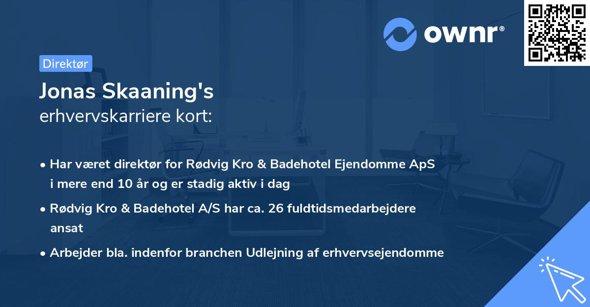 Jonas Skaaning's erhvervskarriere kort