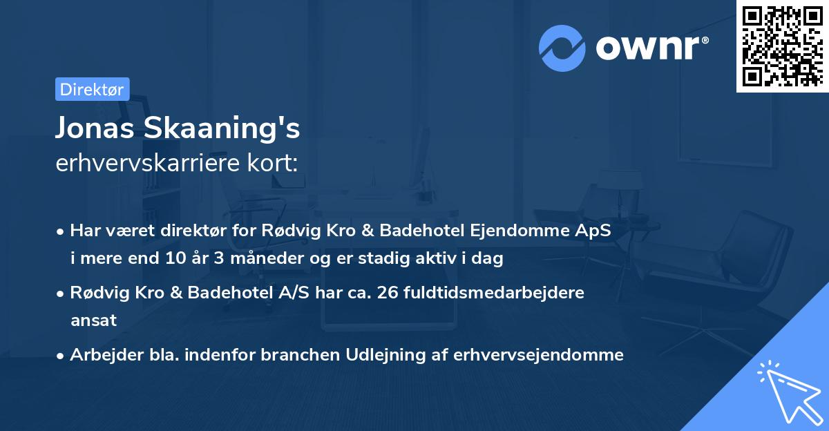 Jonas Skaaning's erhvervskarriere kort