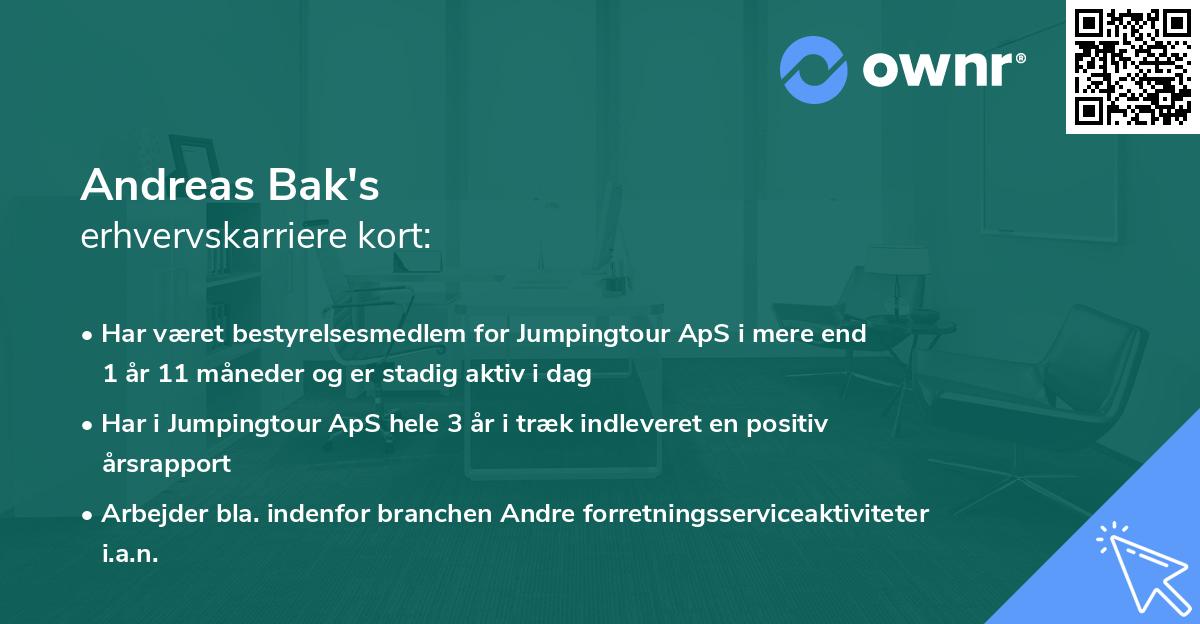 Andreas Bak's erhvervskarriere kort