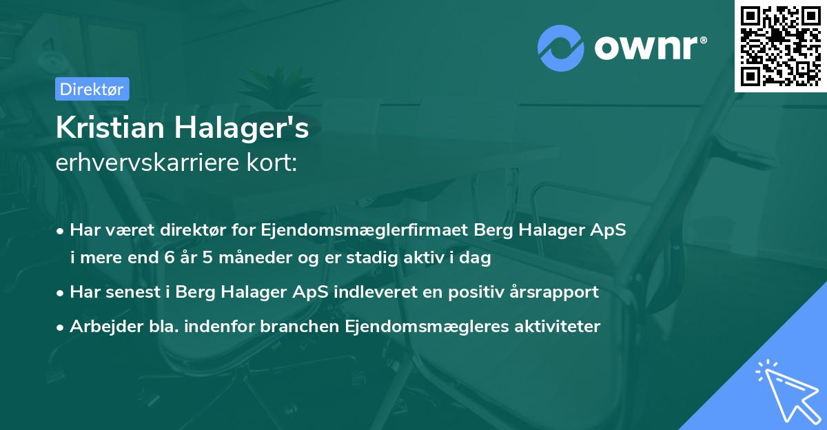 Kristian Halager's erhvervskarriere kort
