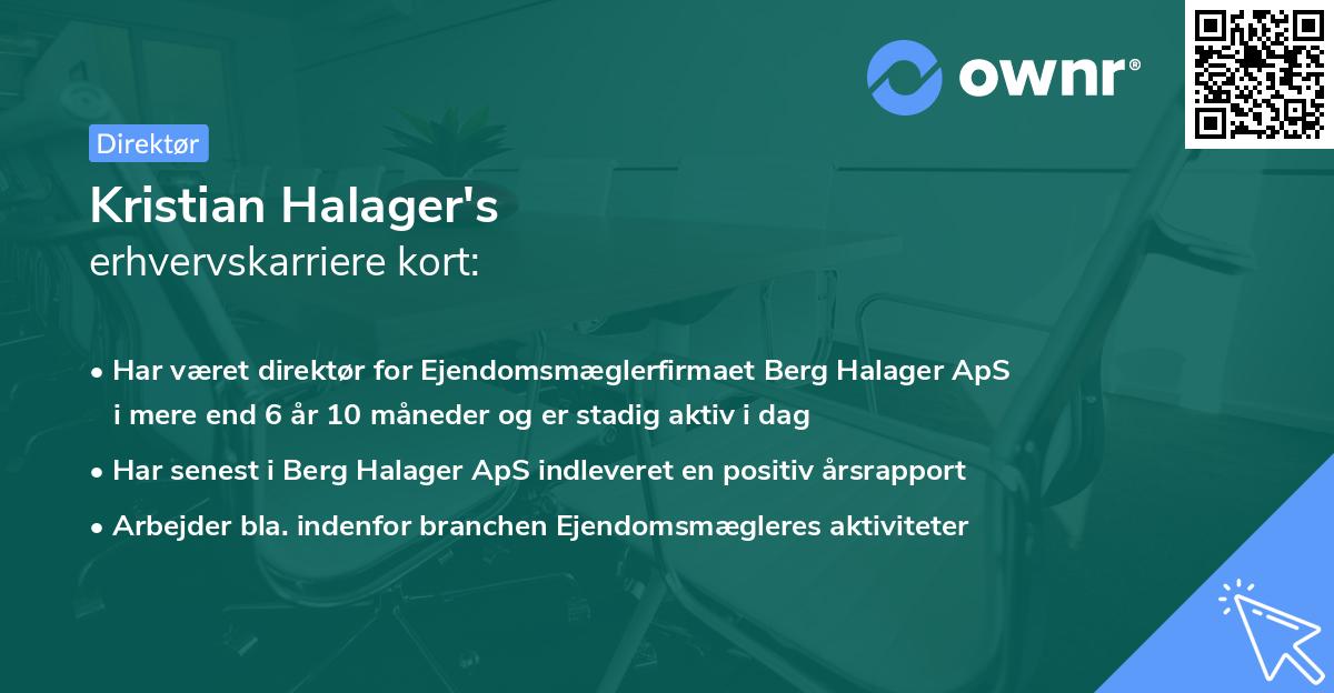 Kristian Halager's erhvervskarriere kort