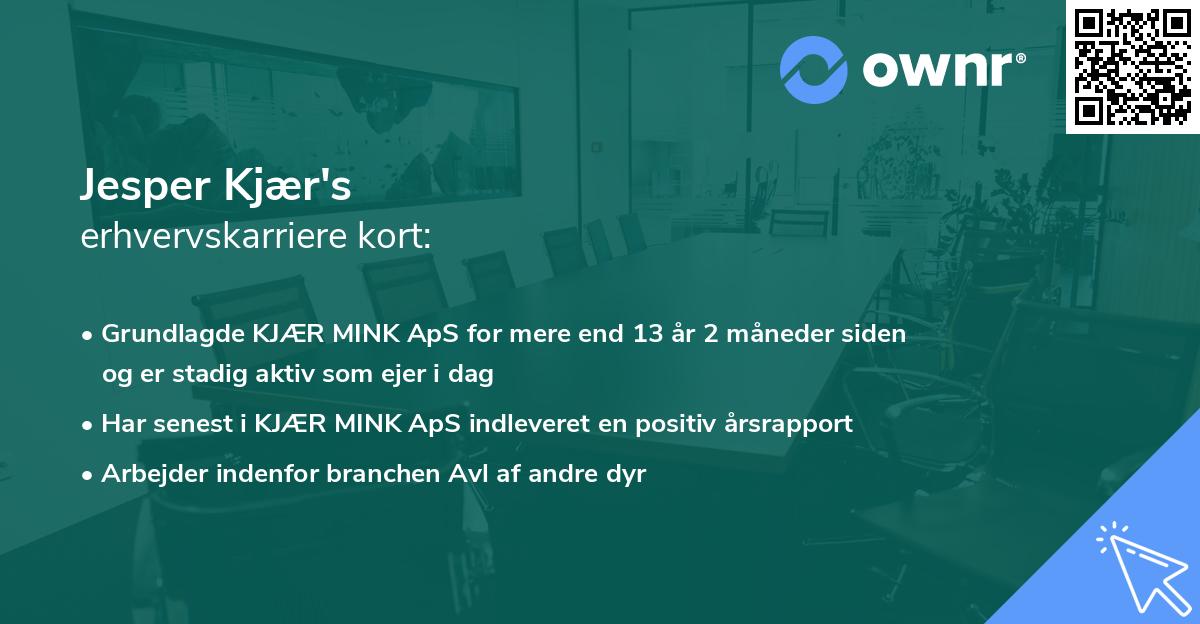 Jesper Kjær's erhvervskarriere kort