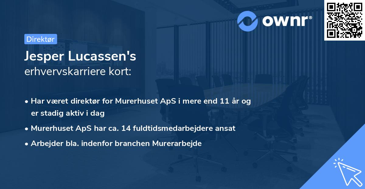 Jesper Lucassen's erhvervskarriere kort
