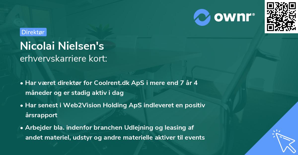 Nicolai Nielsen's erhvervskarriere kort