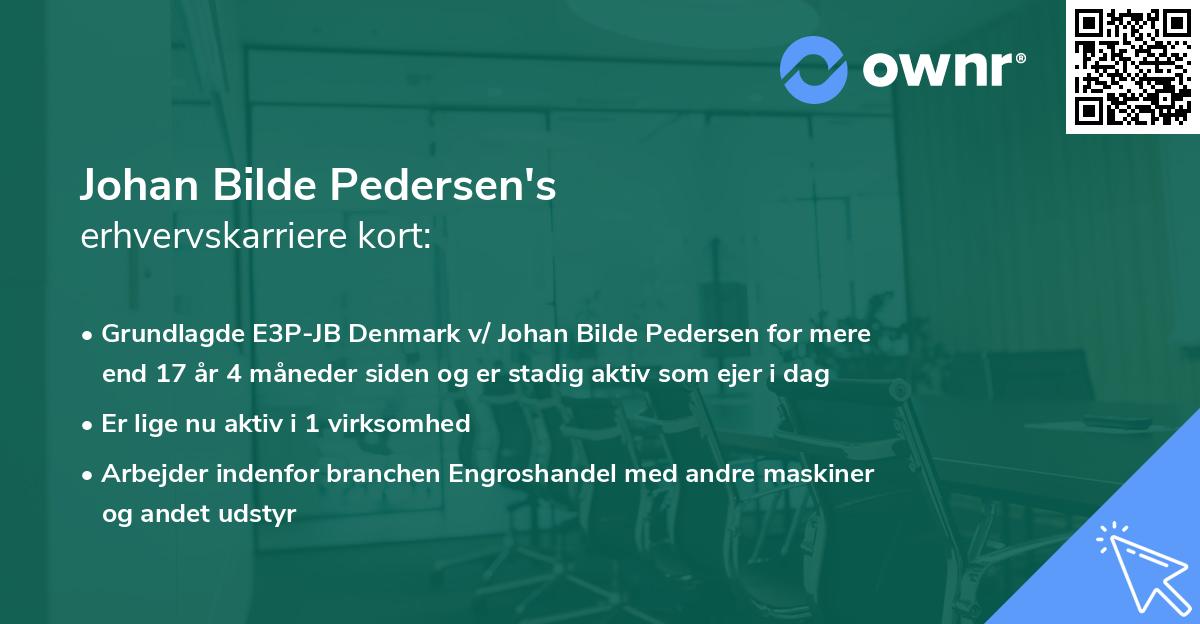 Johan Bilde Pedersen's erhvervskarriere kort