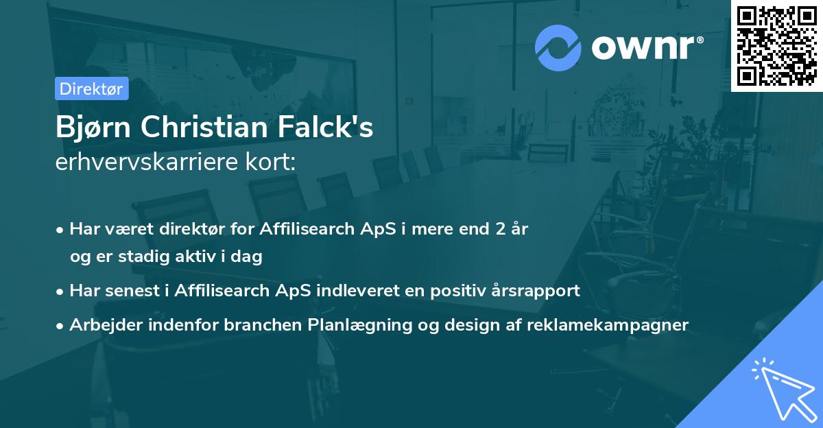 Bjørn Christian Falck's erhvervskarriere kort