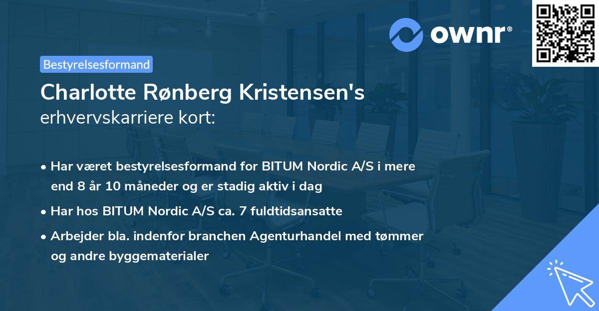 Charlotte Rønberg Kristensen's erhvervskarriere kort