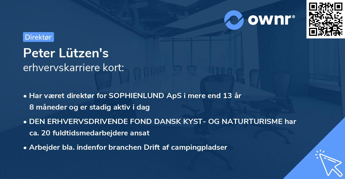 Peter Lützen's erhvervskarriere kort
