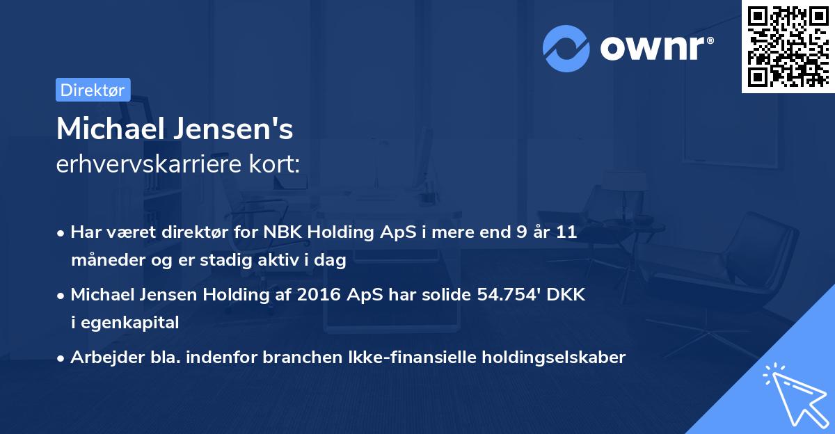 Michael Jensen's erhvervskarriere kort