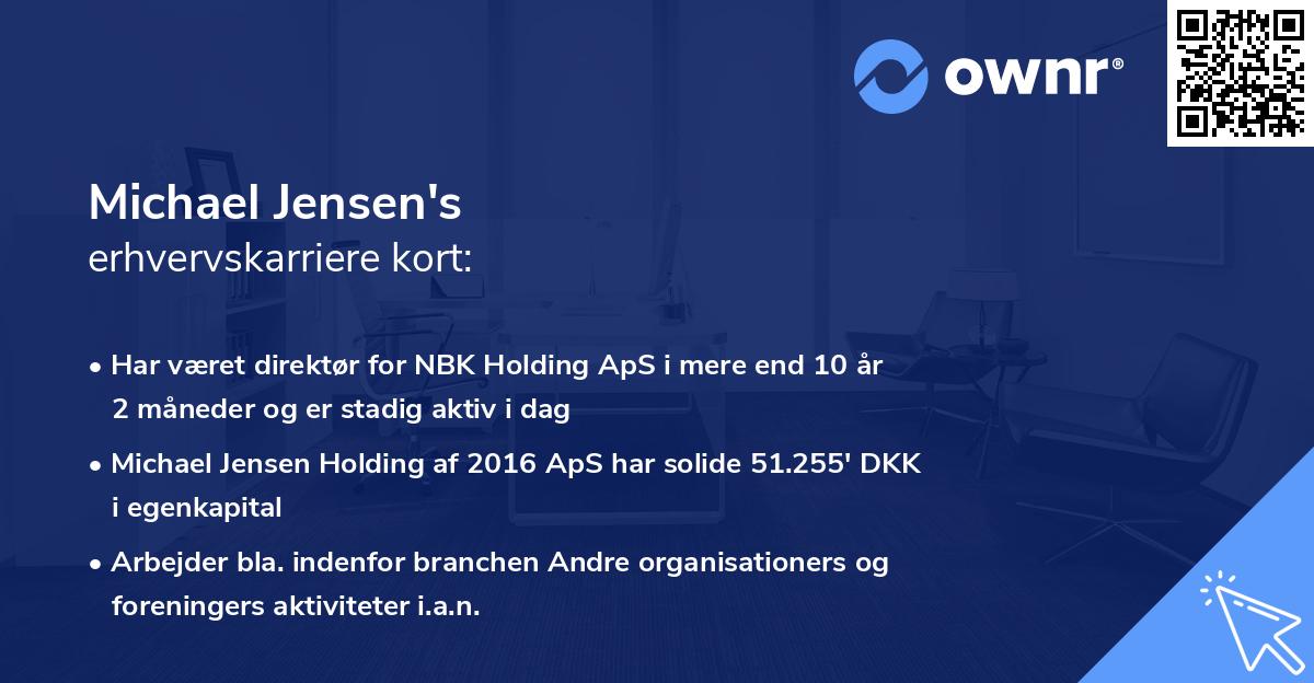 Michael Jensen's erhvervskarriere kort