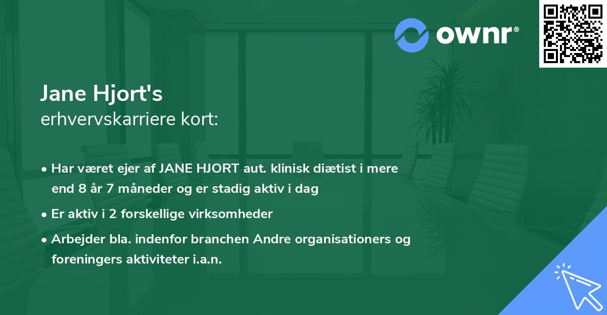 Jane Hjort's erhvervskarriere kort