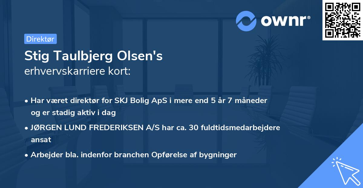 Stig Taulbjerg Olsen's erhvervskarriere kort