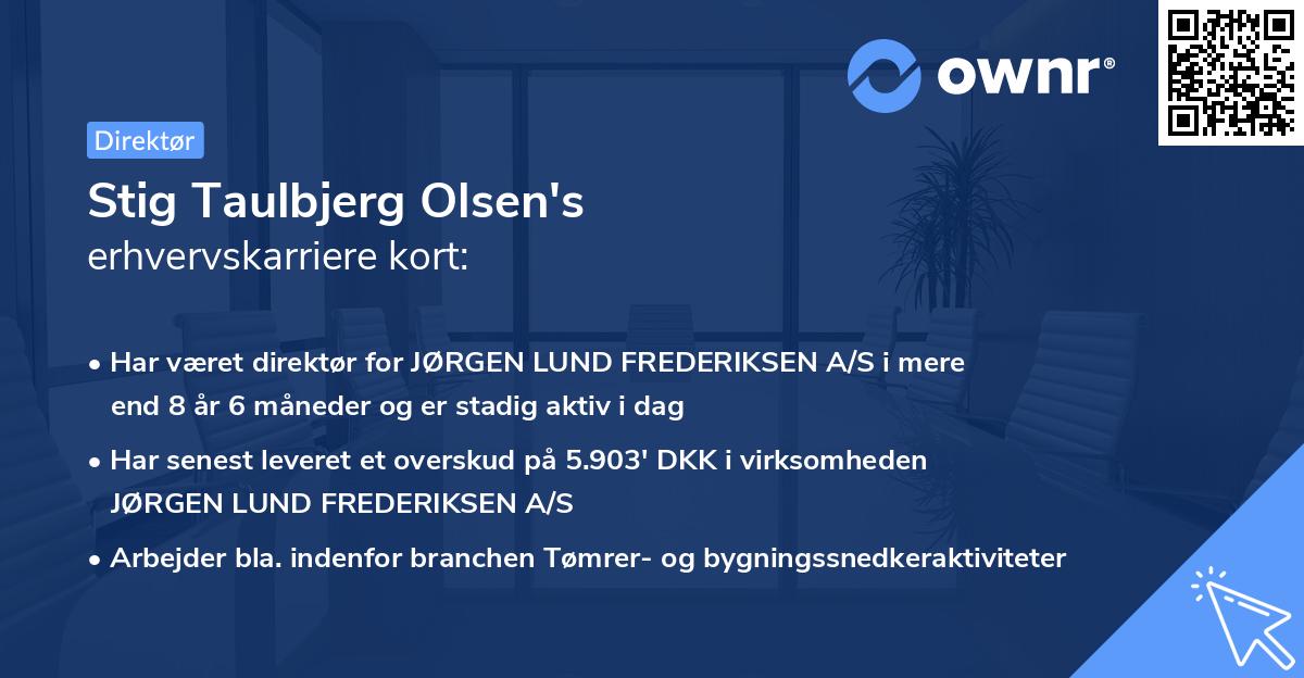 Stig Taulbjerg Olsen's erhvervskarriere kort