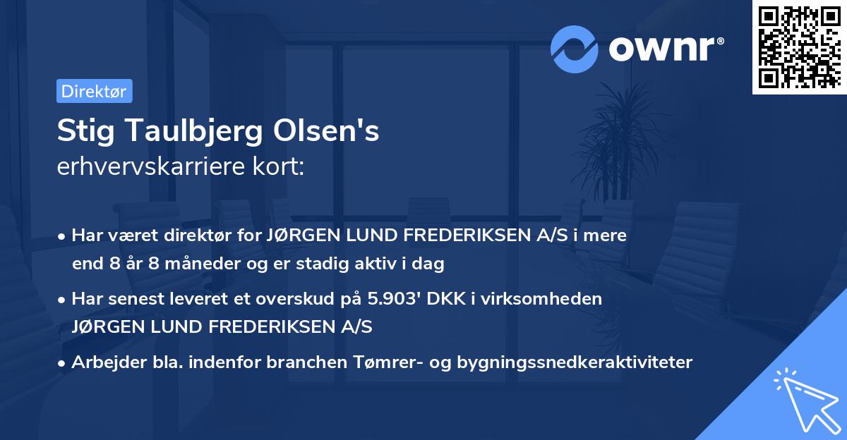 Stig Taulbjerg Olsen's erhvervskarriere kort