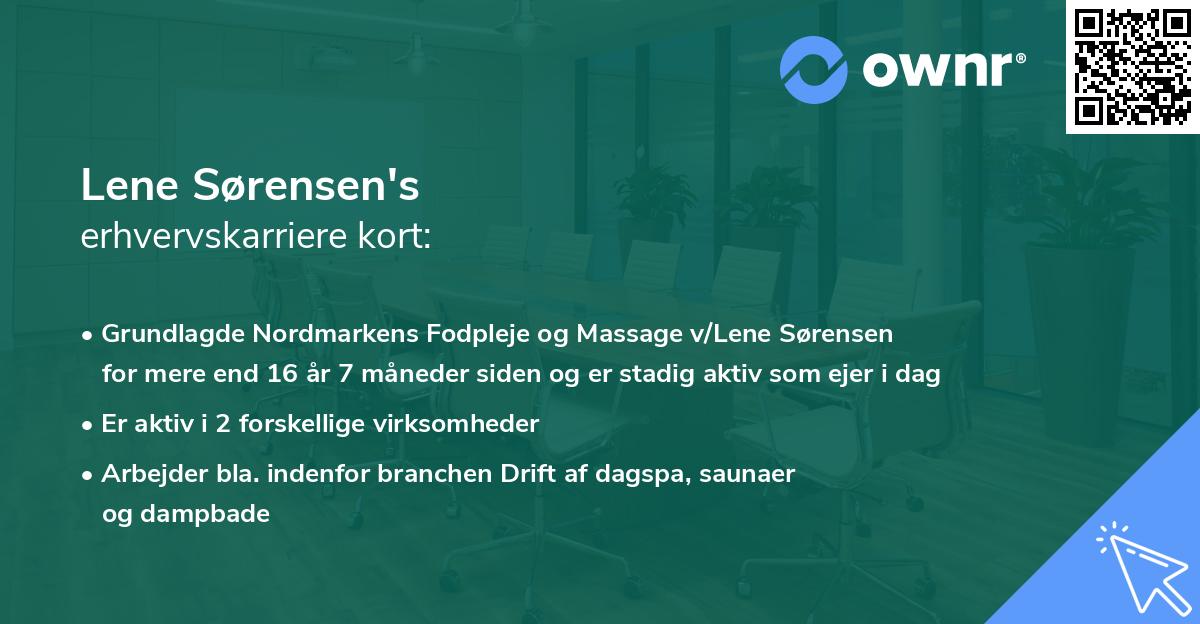 Lene Sørensen's erhvervskarriere kort